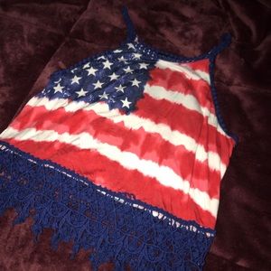 American flag tank crop top